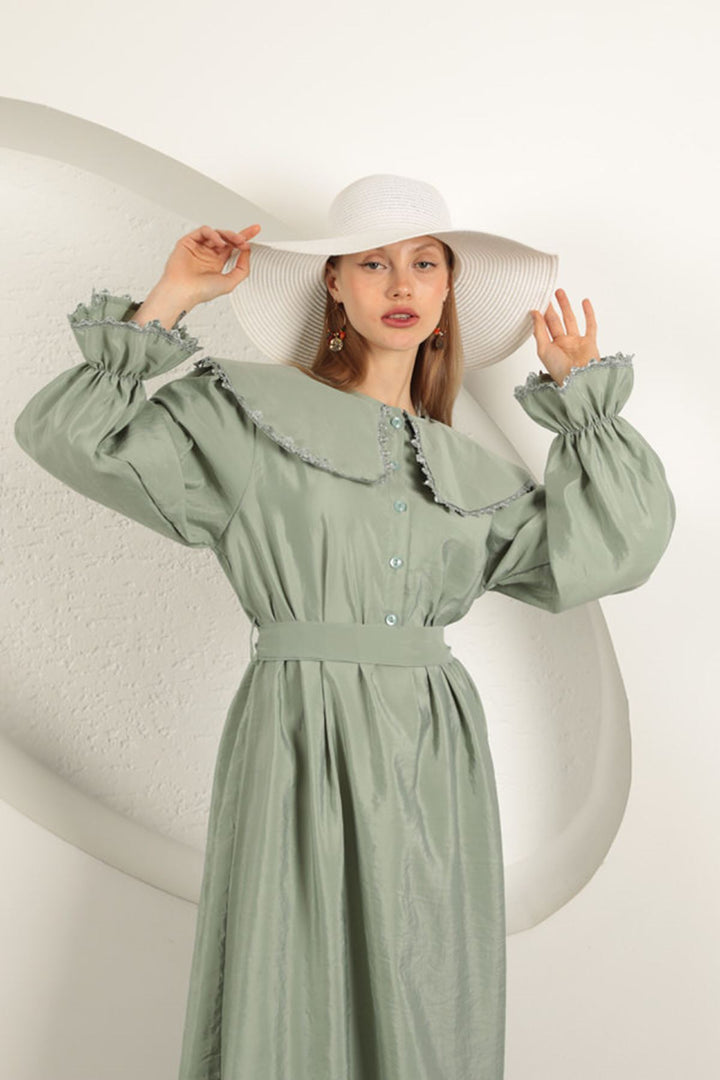 KKT Modal Fabric Lace Women's Dress-Mint - Ternopil