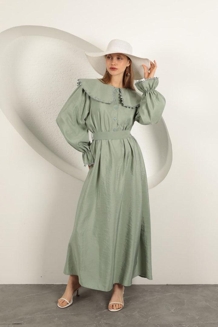 KKT Modal Fabric Lace Women's Dress-Mint - Ternopil