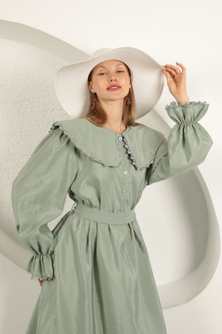 KKT Modal Fabric Lace Women's Dress-Mint - Ternopil