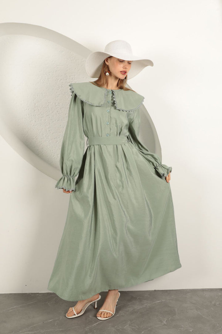 KKT Modal Fabric Lace Women's Dress-Mint - Ternopil