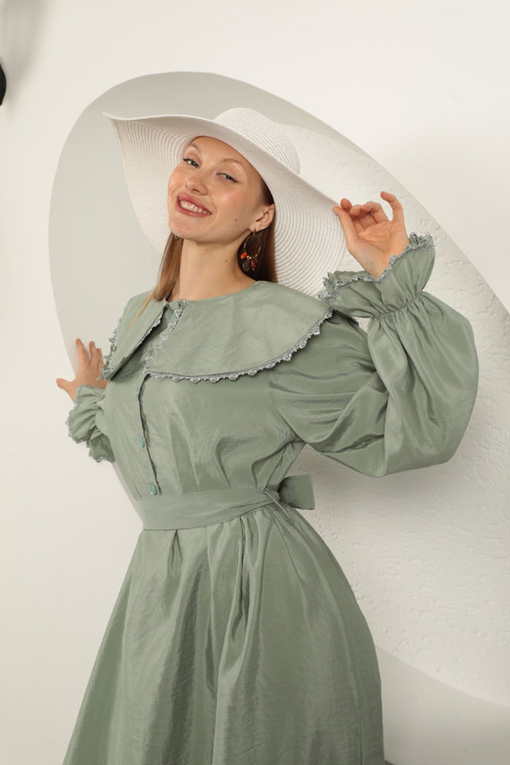 KKT Modal Fabric Lace Women's Dress-Mint - Ternopil