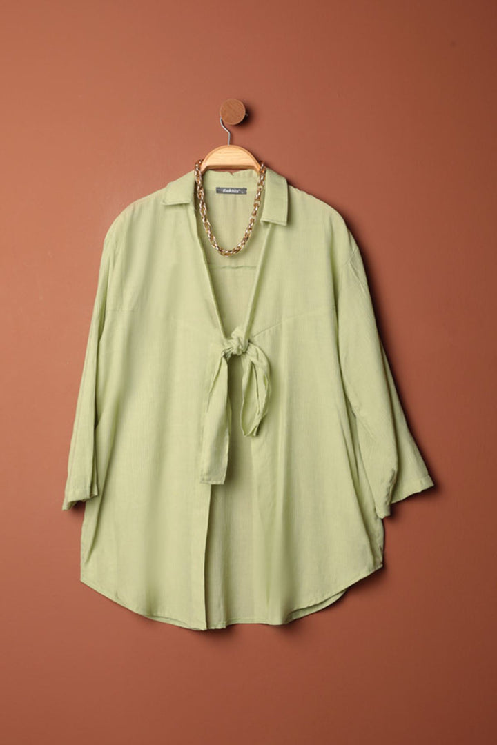 KKT Tree Bark Fabric Kimono-Green - Bromley