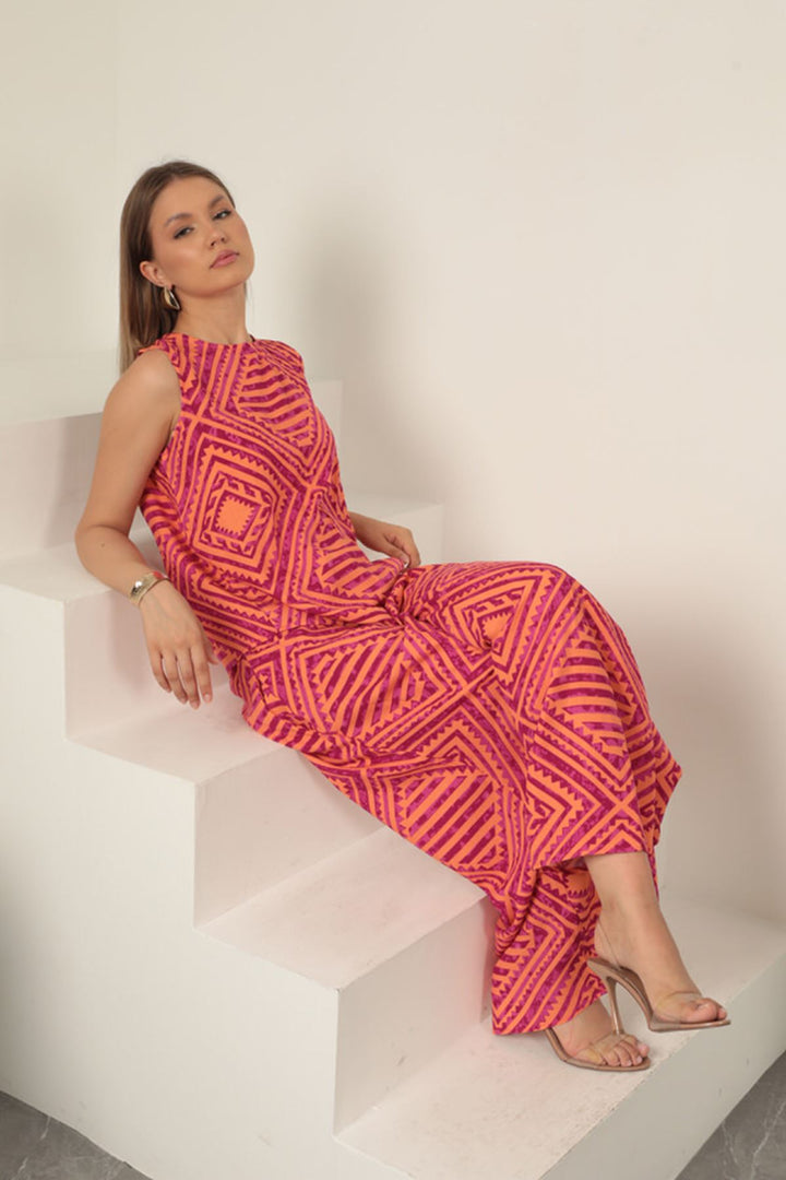 KKT Viscose Fabric Patterned Women's Suit-Plum - Prairieville