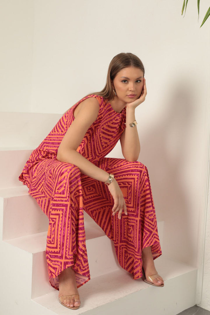 KKT Viscose Fabric Patterned Women's Suit-Plum - Prairieville