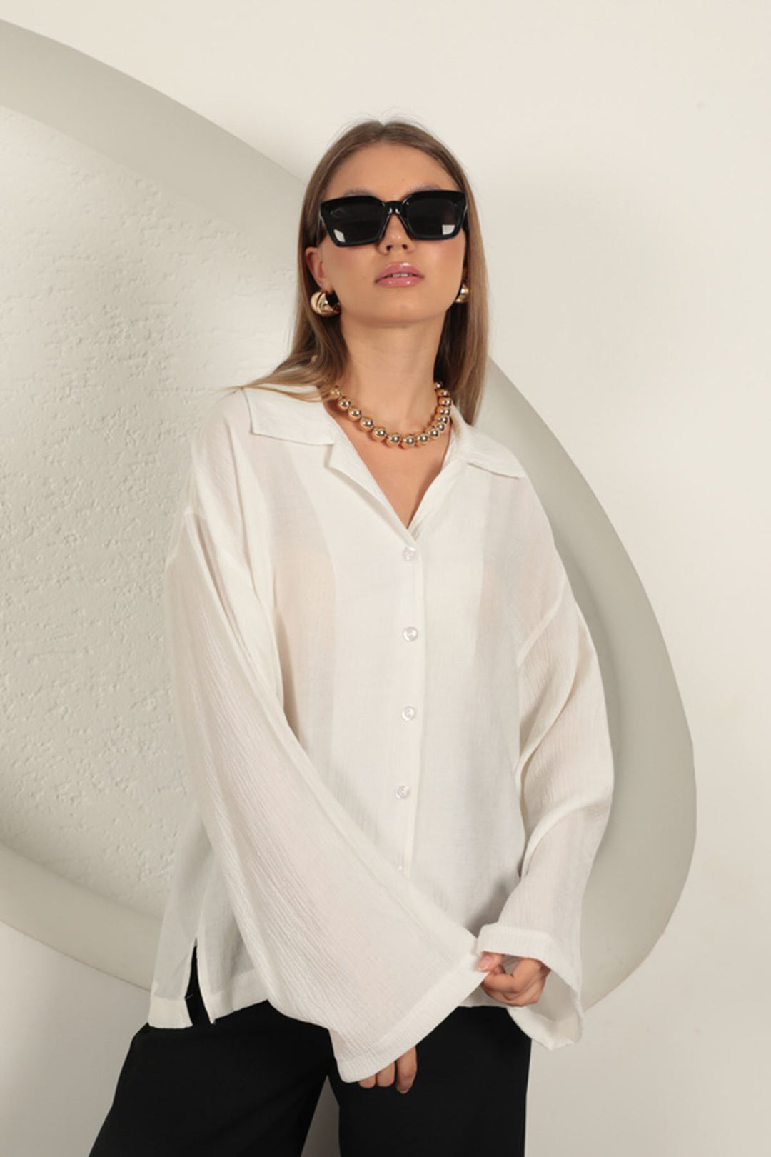 KKT Çilek Fabric Women's Shirt-Ecru - Leavenworth