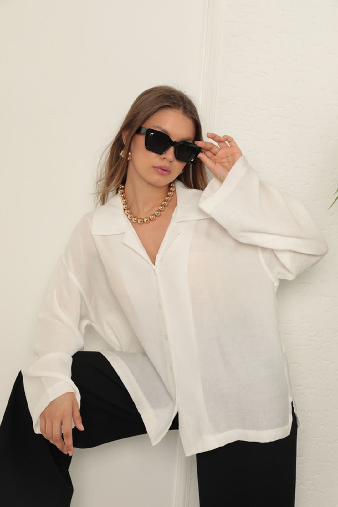 KKT Çilek Fabric Women's Shirt-Ecru - Leavenworth