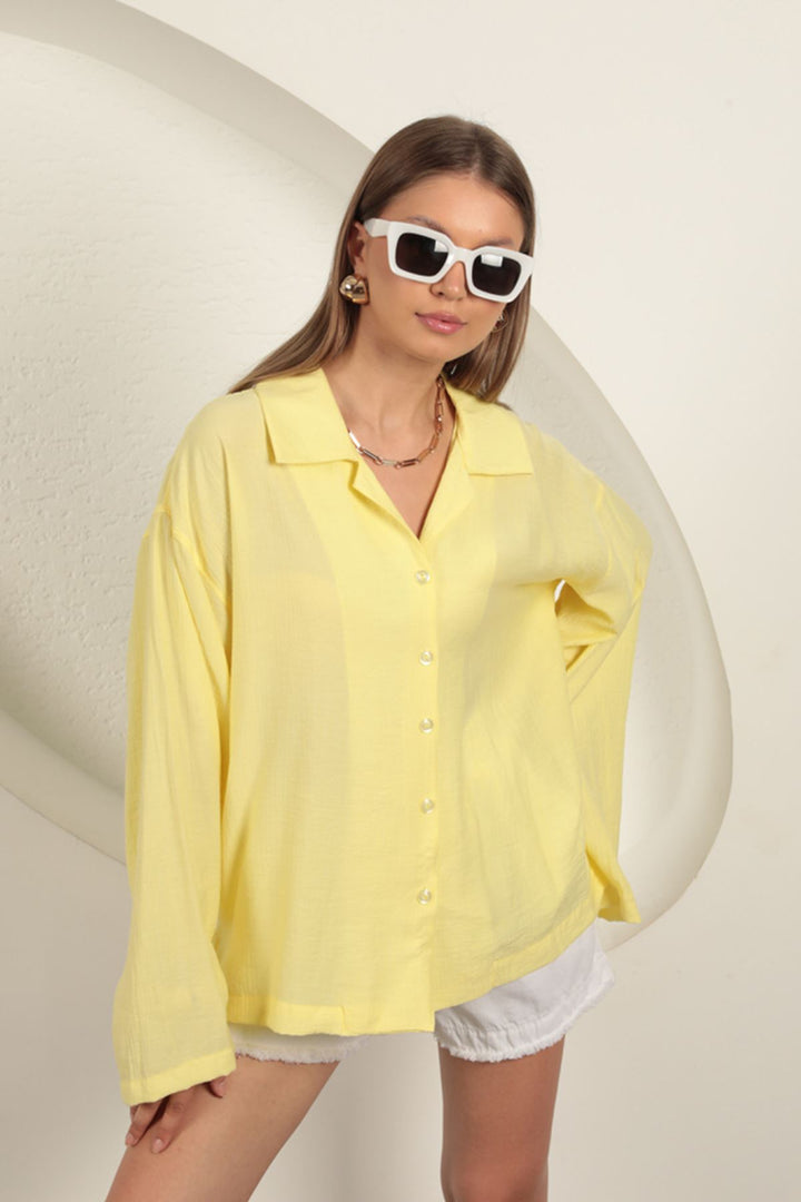 KKT Strawberry Fabric Women's Shirt-Yellow - Cambridge