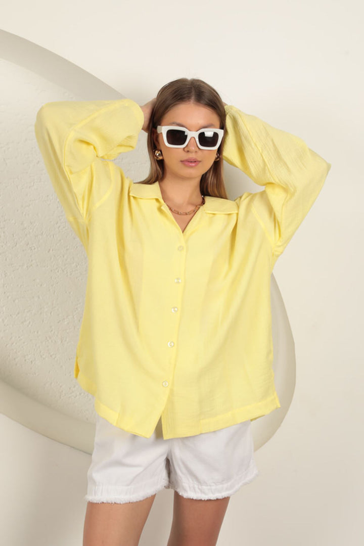 KKT Strawberry Fabric Women's Shirt-Yellow - Cambridge