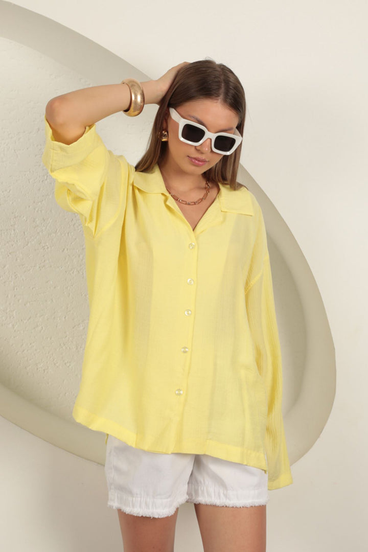 KKT Strawberry Fabric Women's Shirt-Yellow - Cambridge