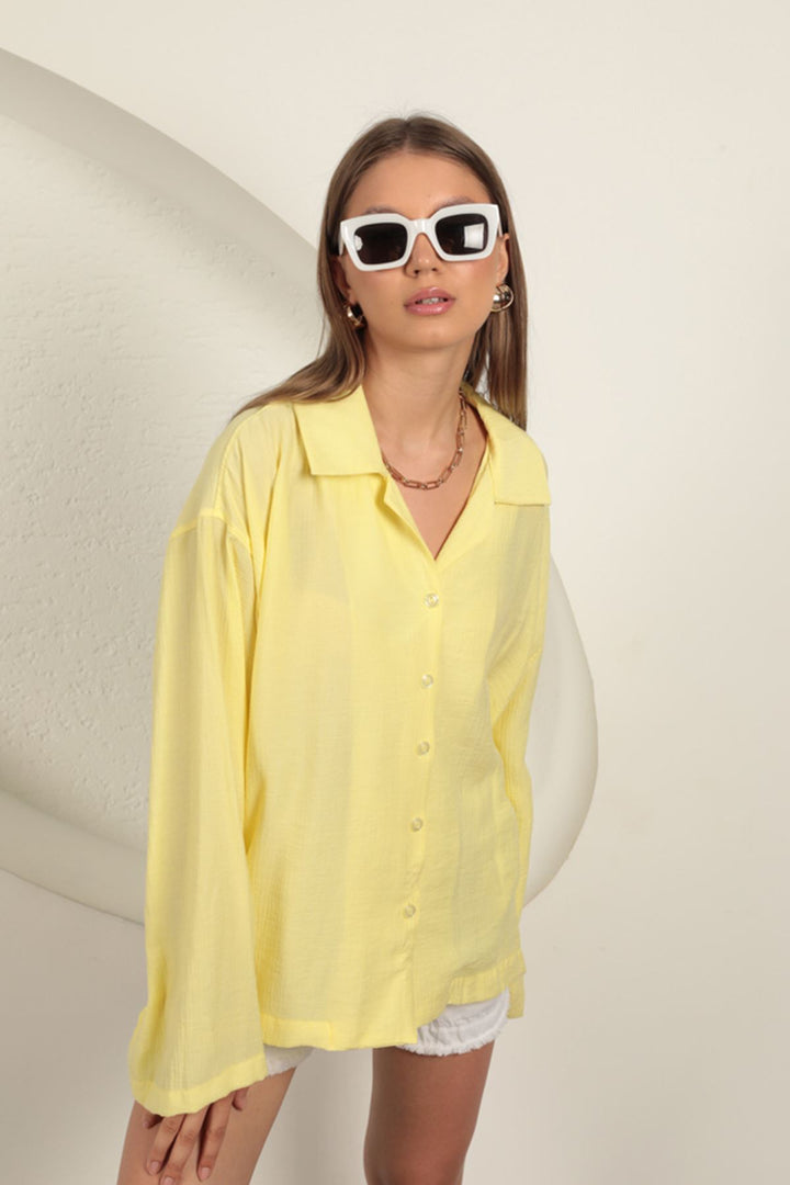 KKT Strawberry Fabric Women's Shirt-Yellow - Cambridge