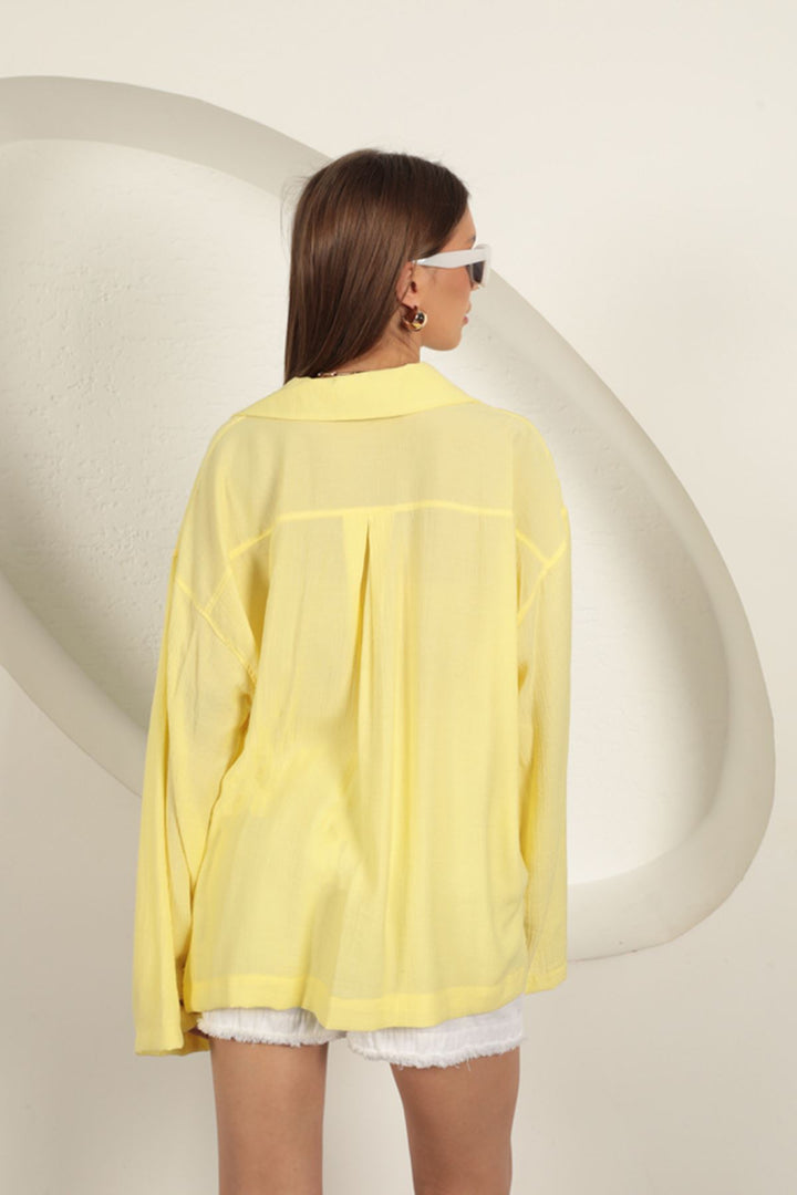 KKT Strawberry Fabric Women's Shirt-Yellow - Cambridge