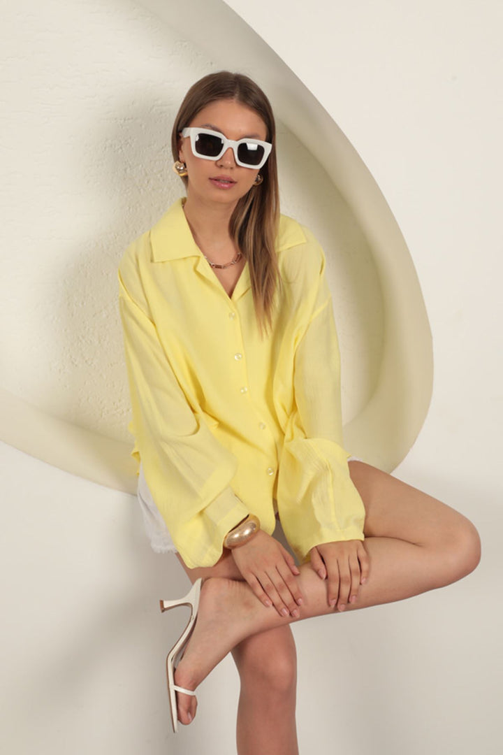 KKT Strawberry Fabric Women's Shirt-Yellow - Cambridge