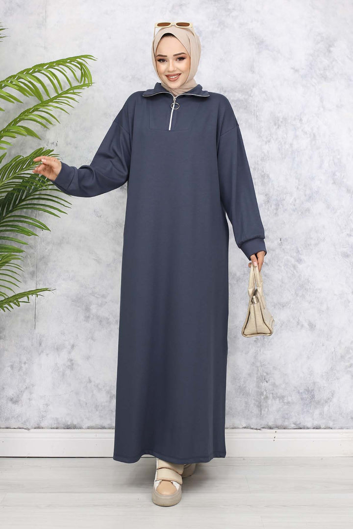 BNG Women Basic Hijab Dress - Anthracite 2333 - Tbilisi
