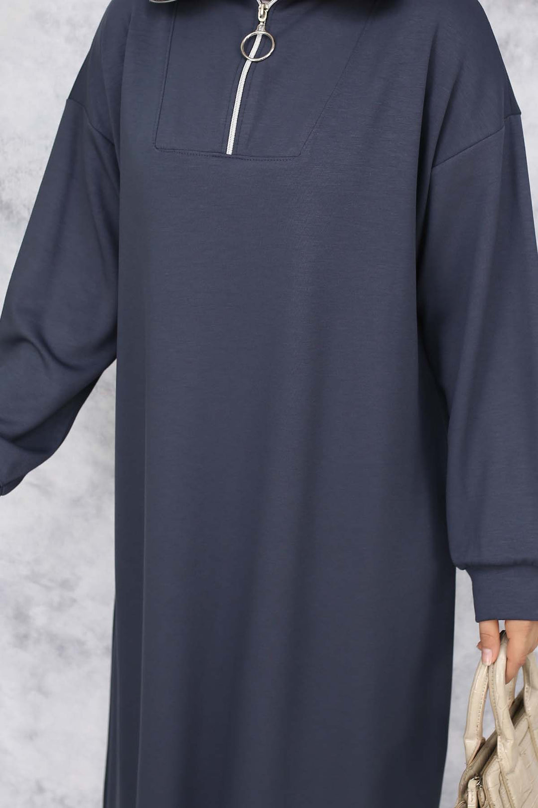 BNG Women Basic Hijab Dress - Anthracite 2333 - Tbilisi