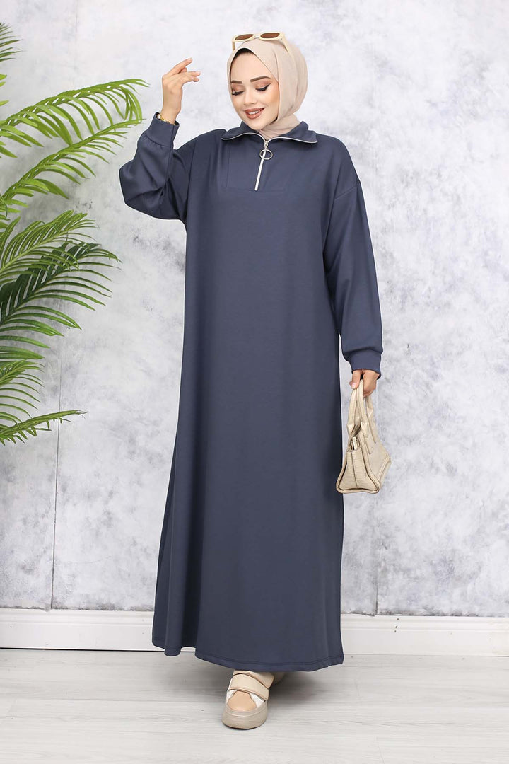 BNG Women Basic Hijab Dress - Anthracite 2333 - Tbilisi