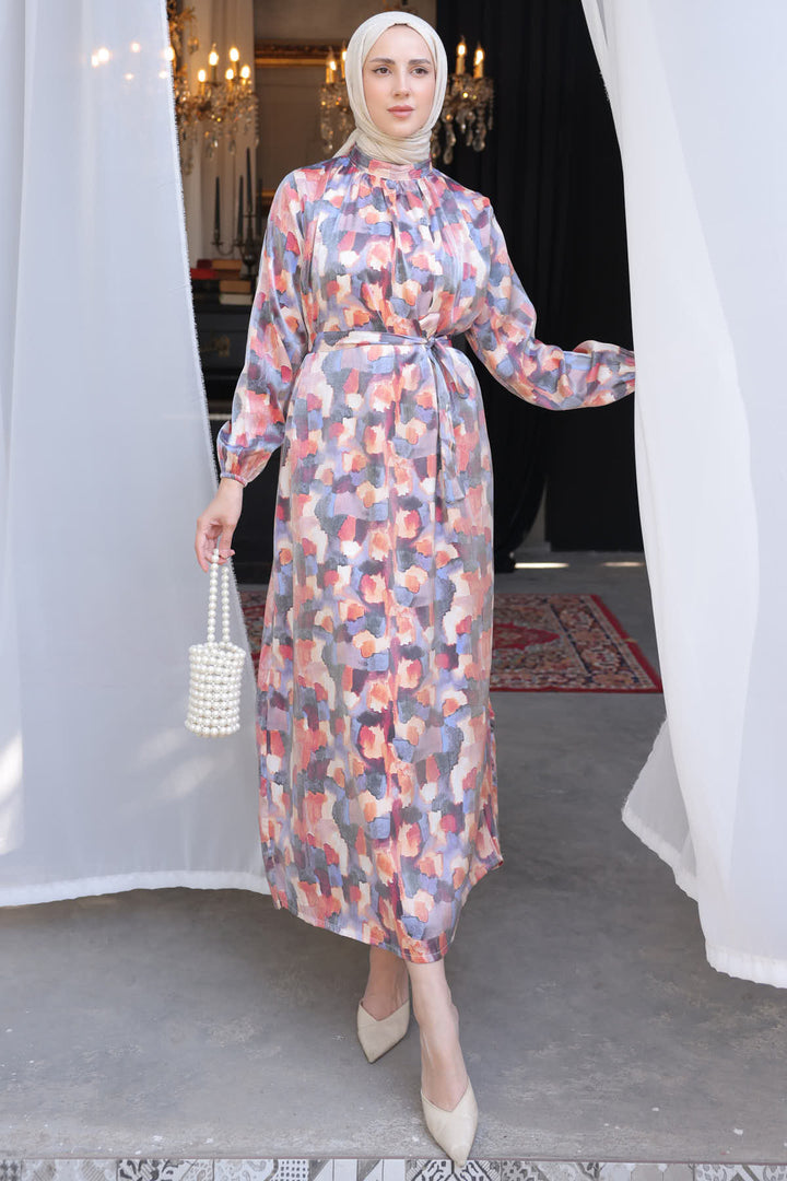 BNG Women Patterned Hijab Dress Rose Pink - Clermont