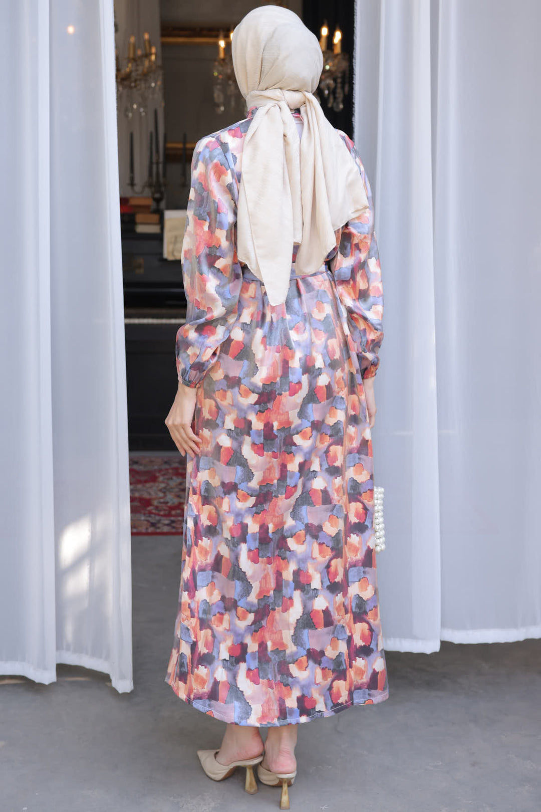 BNG Women Patterned Hijab Dress Rose Pink - Clermont