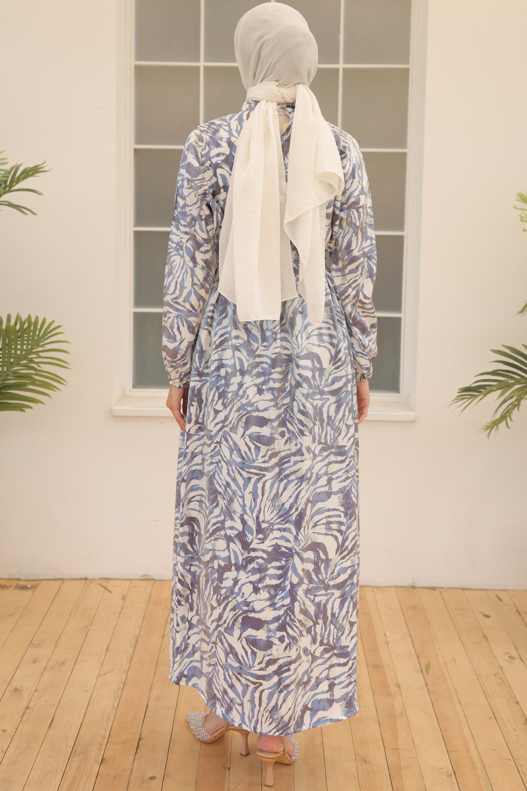 BNG Women Satin Hijab Dress Blue - Clermont