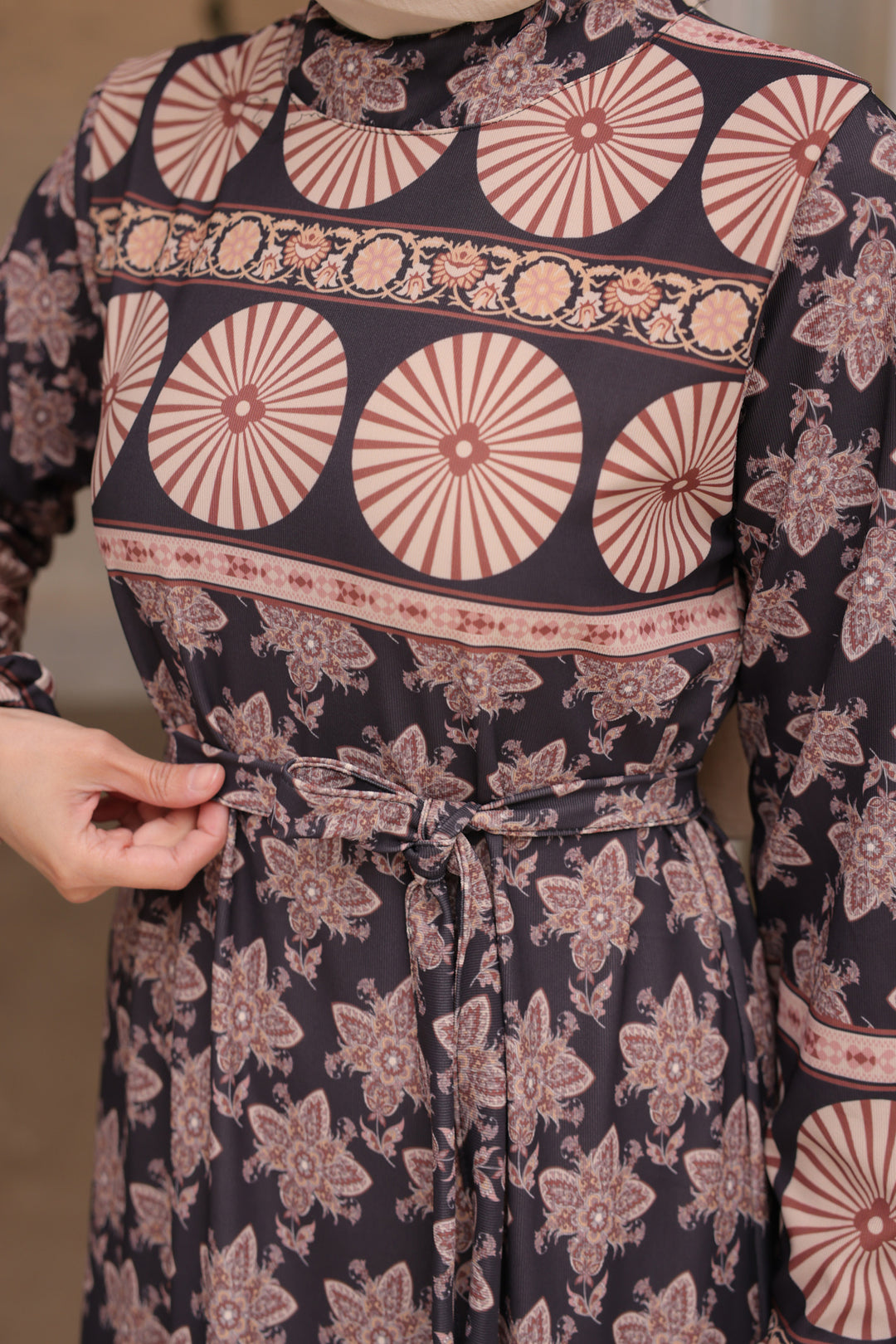 BNG Women Patterned Hijab Dress Black - Clermont