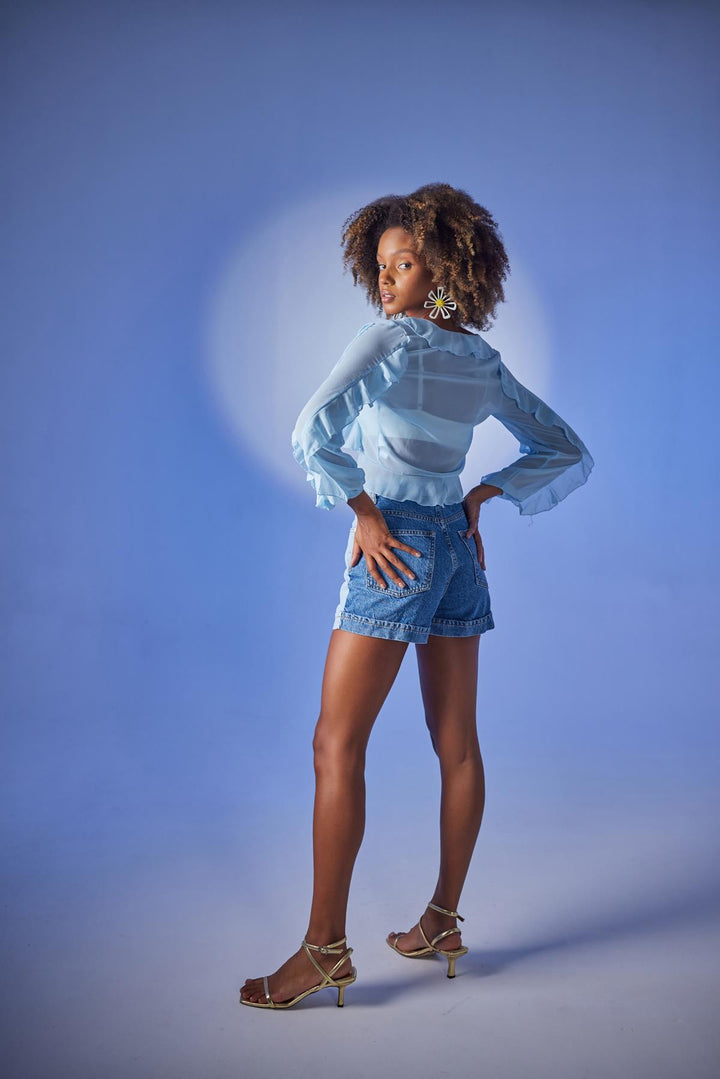 HLLY Women Elsa Blouse Blue - Broomfield