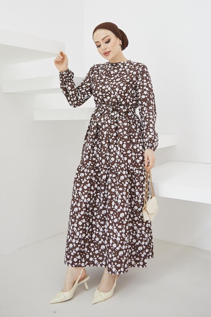 BNG Women Daisy Pattern Dress Brown - Clermont