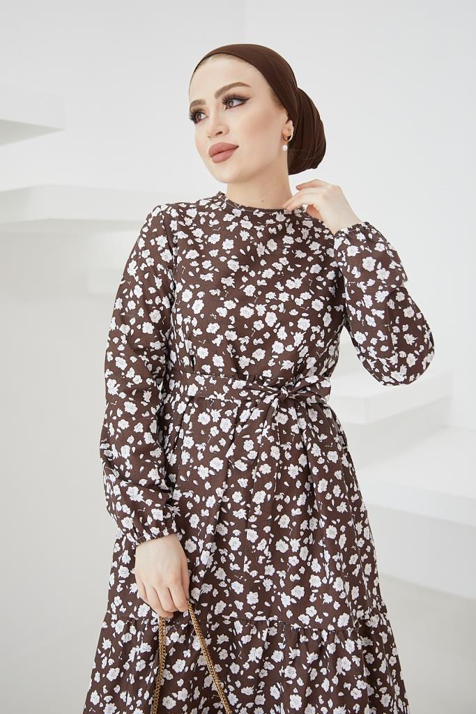 BNG Women Daisy Pattern Dress Brown - Clermont