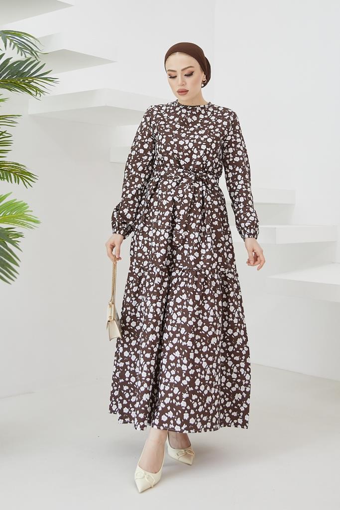 BNG Women Daisy Pattern Dress Brown - Clermont