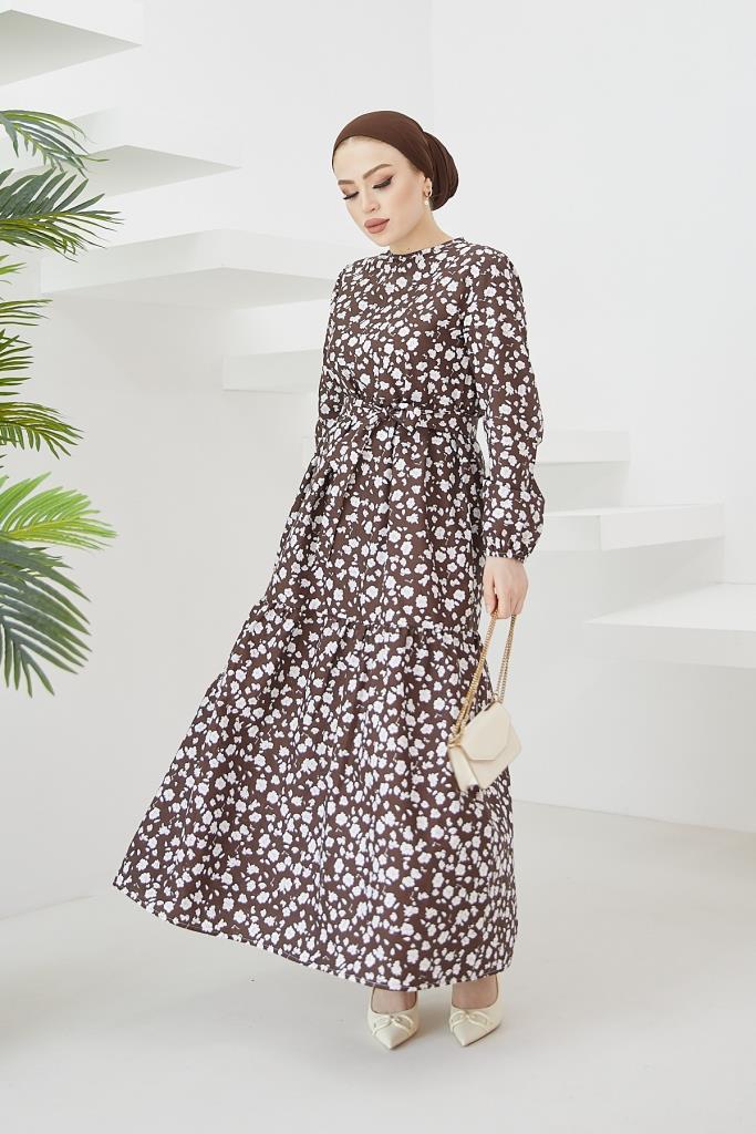 BNG Women Daisy Pattern Dress Brown - Clermont