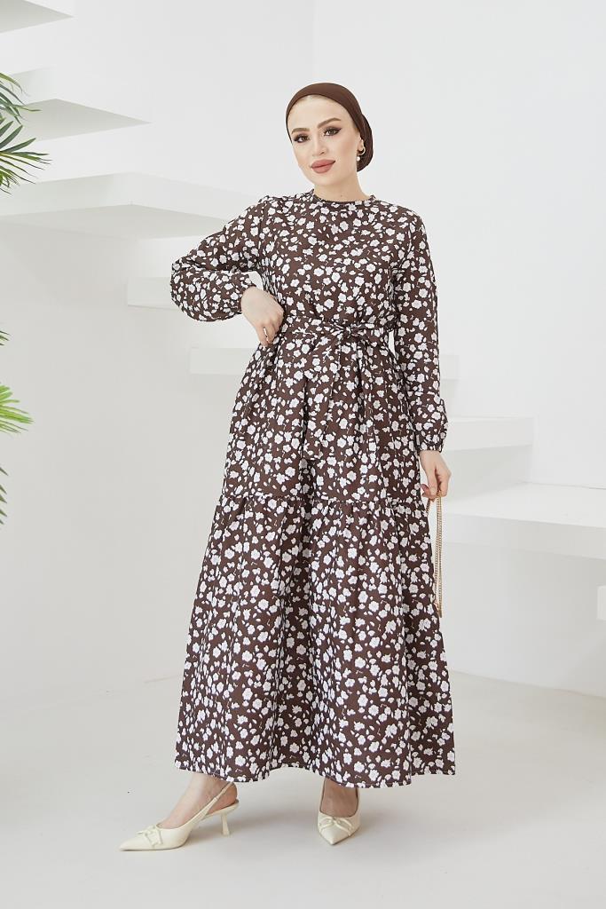 BNG Women Daisy Pattern Dress Brown - Clermont