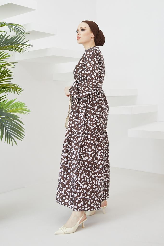 BNG Women Daisy Pattern Dress Brown - Clermont