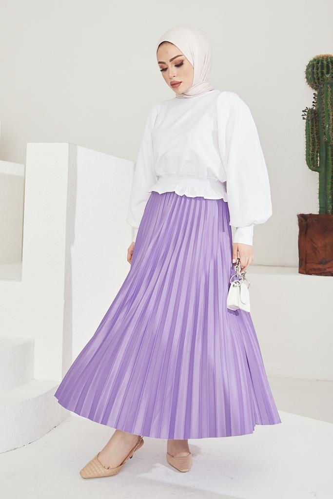 BNG Women Elastic Waist Ruffled Skirt Lilac - Clermont