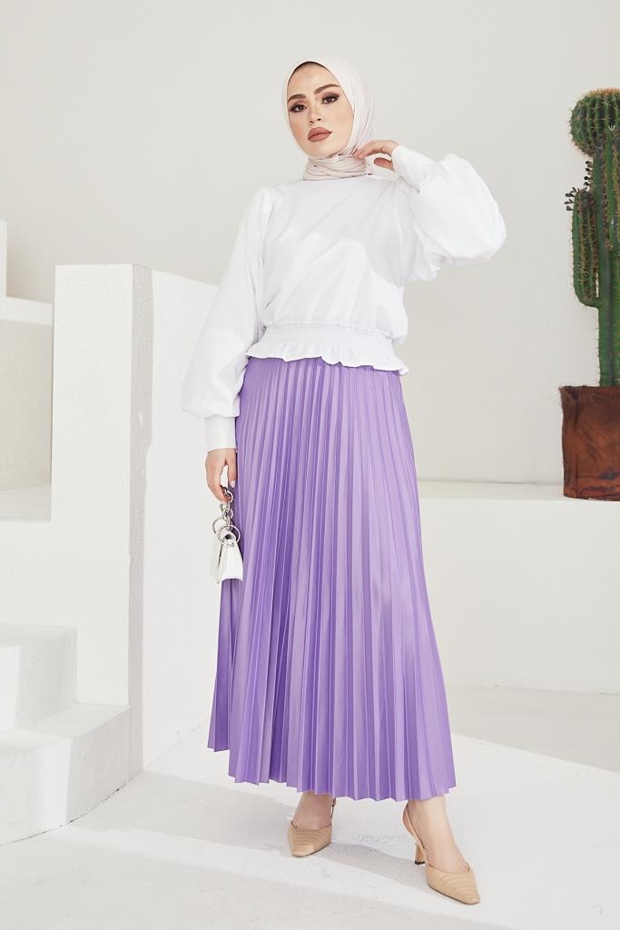 BNG Women Elastic Waist Ruffled Skirt Lilac - Clermont