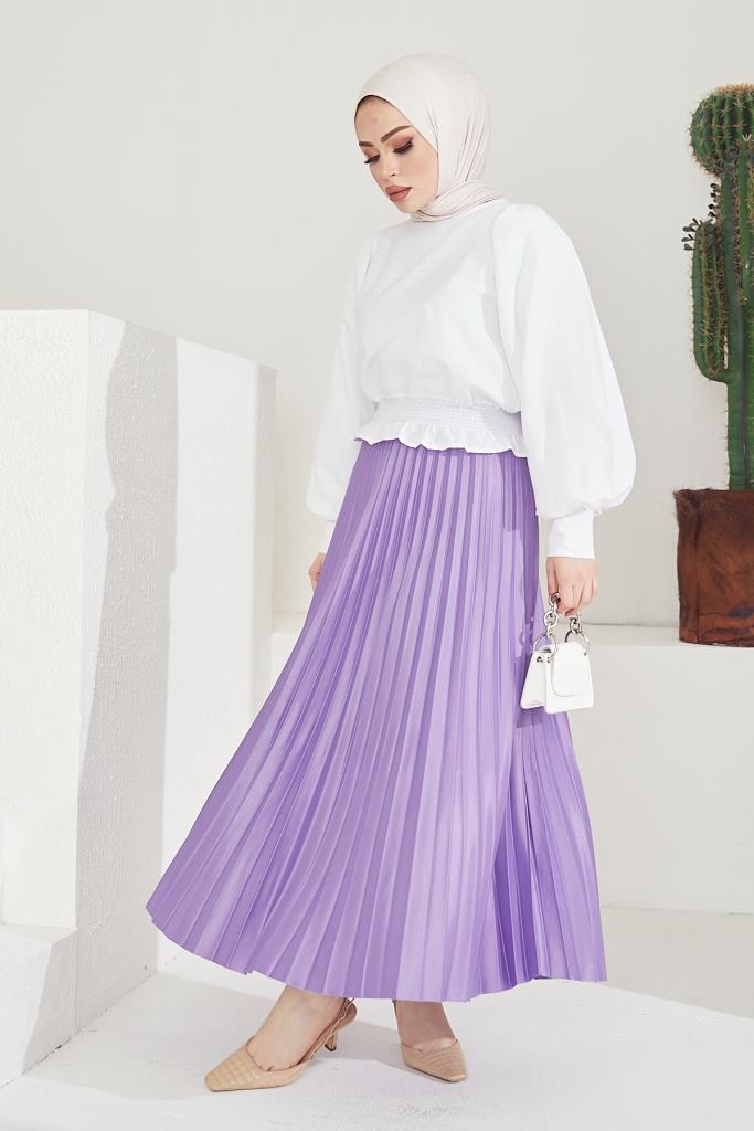 BNG Women Elastic Waist Ruffled Skirt Lilac - Clermont