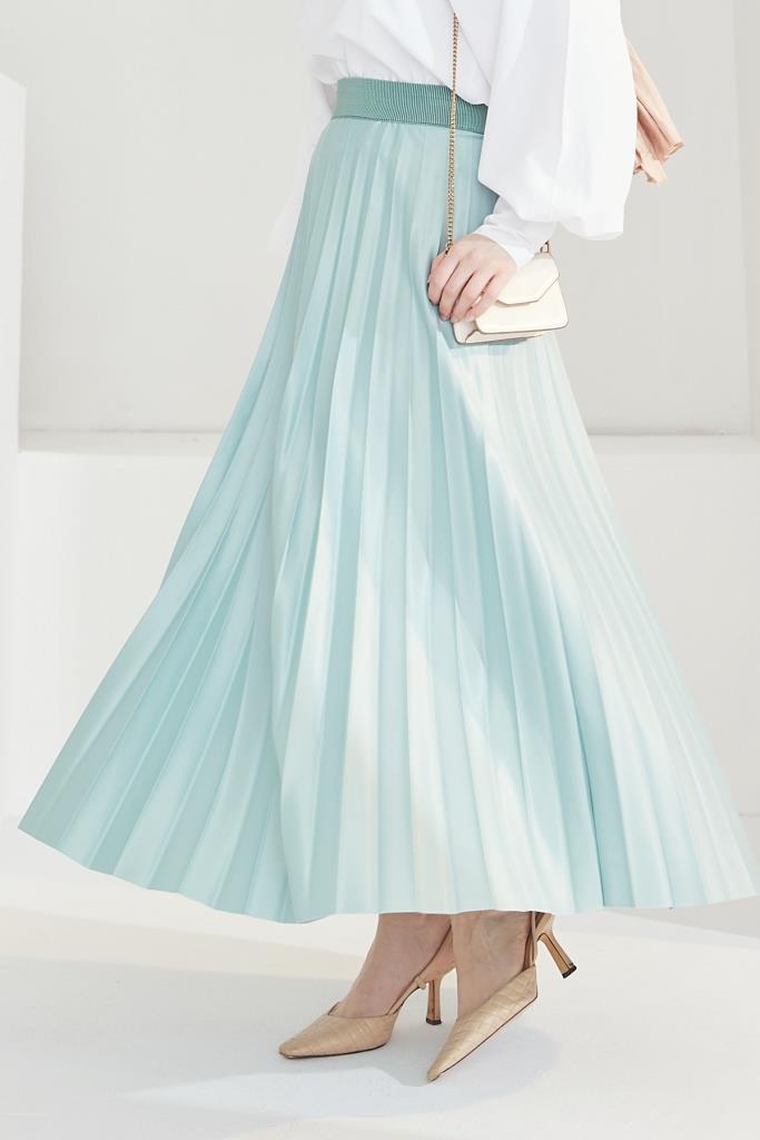 BNG Women Elastic Waist Pleated Skirt Mint - Clermont