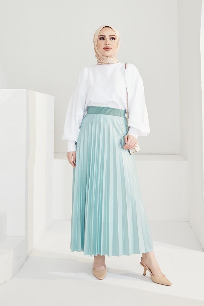 BNG Women Elastic Waist Pleated Skirt Mint - Clermont