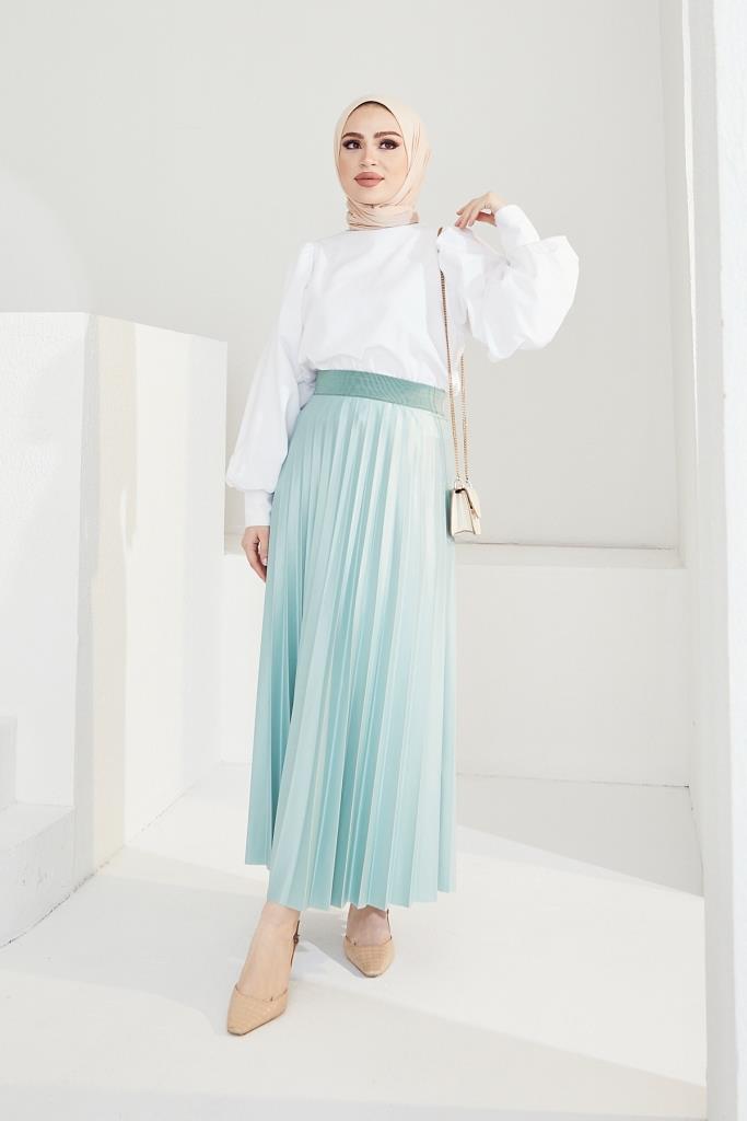 BNG Women Elastic Waist Pleated Skirt Mint - Clermont
