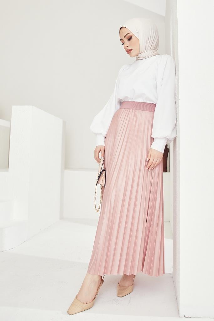 BNG Women Elastic Waist Ruffled Skirt Powder - Clermont
