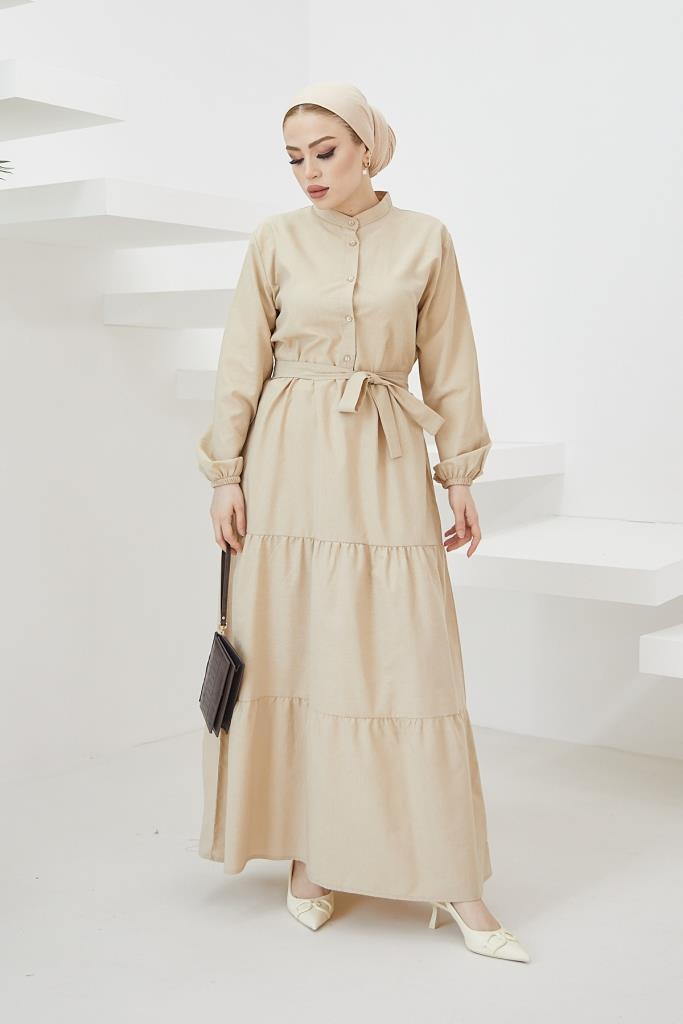 BNG Women Judge Collar Buttoned Hijab Dress Stone - Clermont