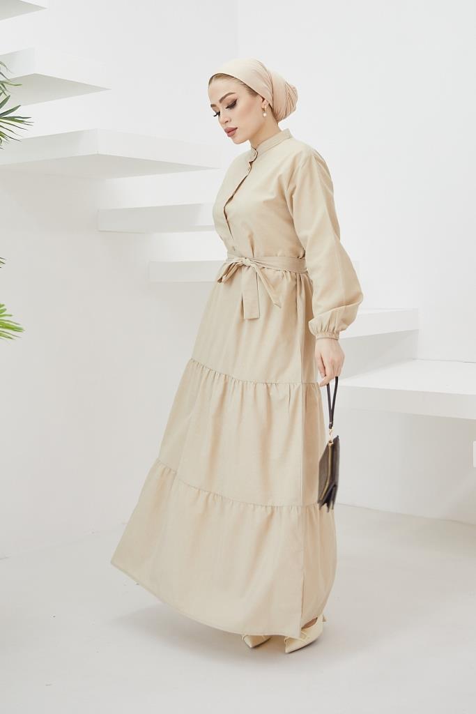BNG Women Judge Collar Buttoned Hijab Dress Stone - Clermont