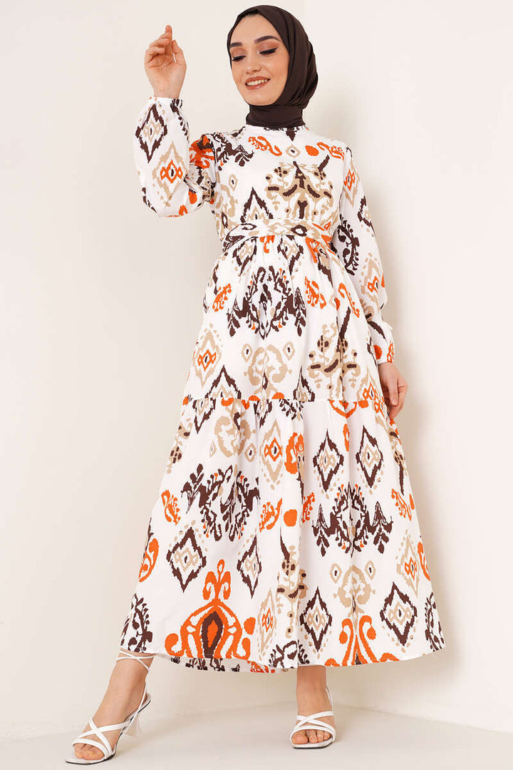 BNG Women Patterned Hijab Dress Brown - Clermont