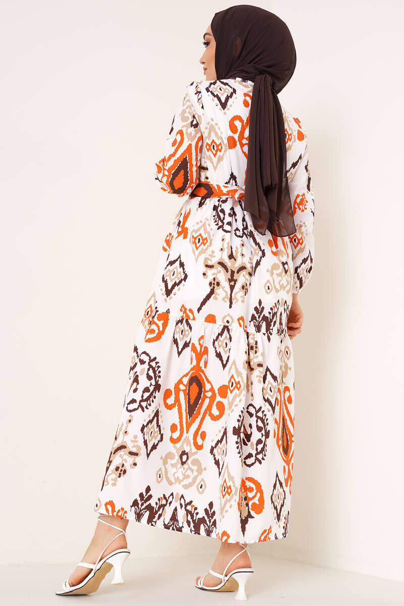 BNG Women Patterned Hijab Dress Brown - Clermont
