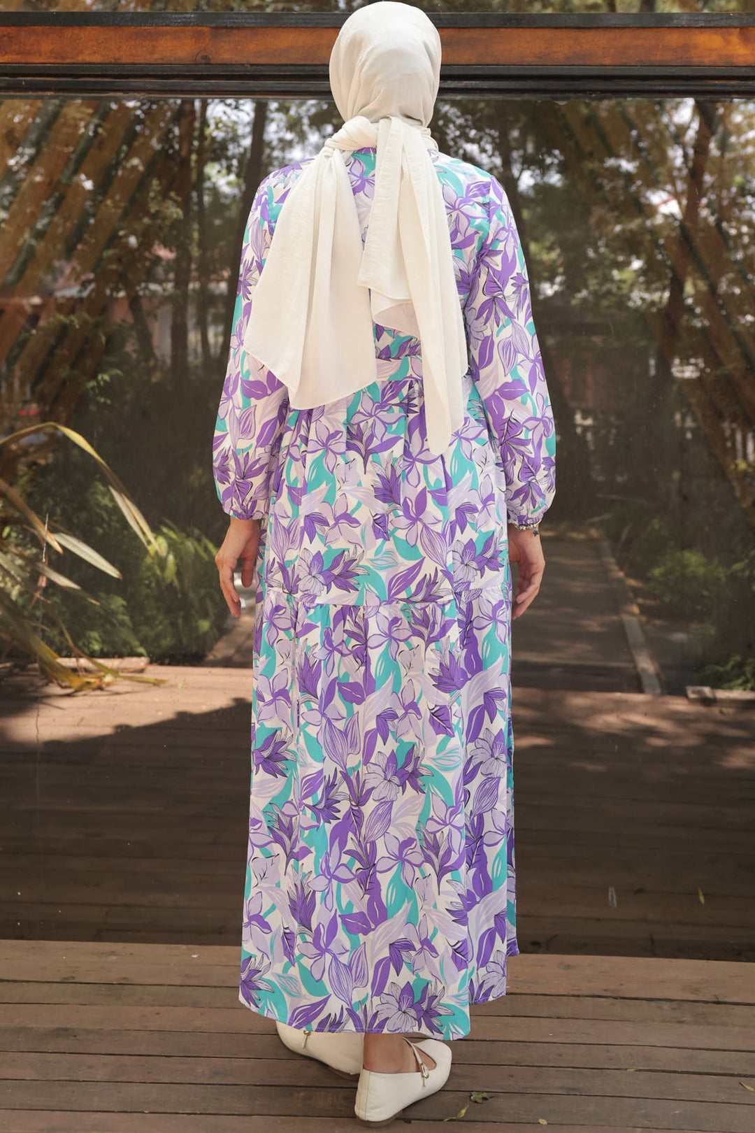 BNG Women Patterned Hijab Dress Lilac - Clermont