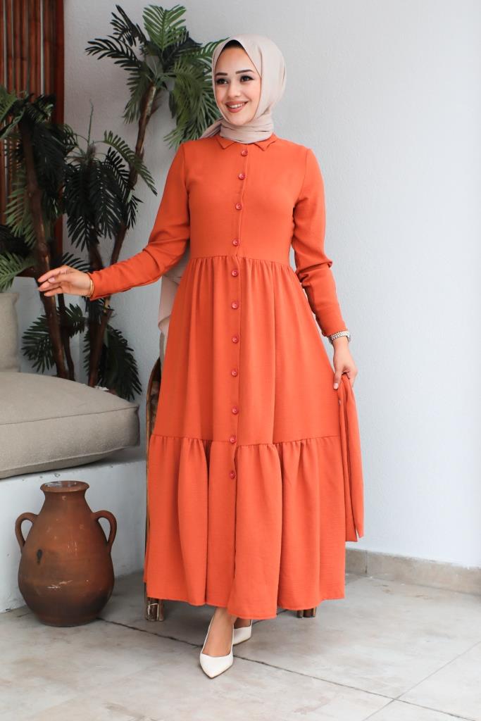 BNG Women Shirt Collar Aerobin Hijab Dress Tile - Clermont