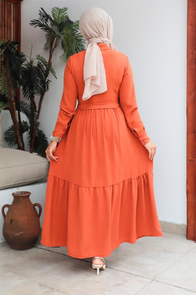 BNG Women Shirt Collar Aerobin Hijab Dress Tile - Clermont