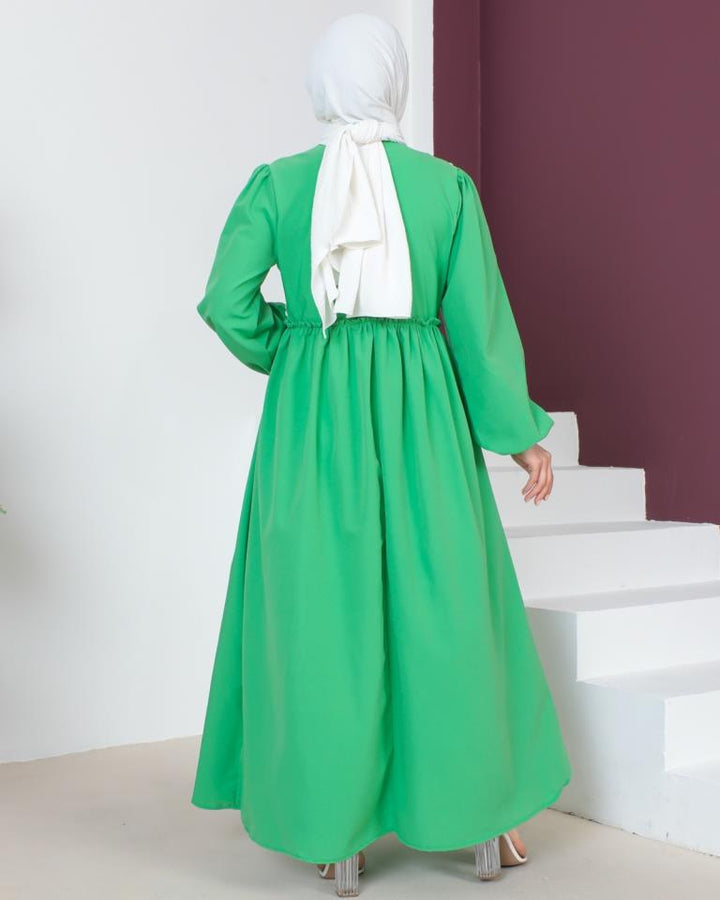 BNG Women Lace Detailed Hijab Dress Green - Clermont