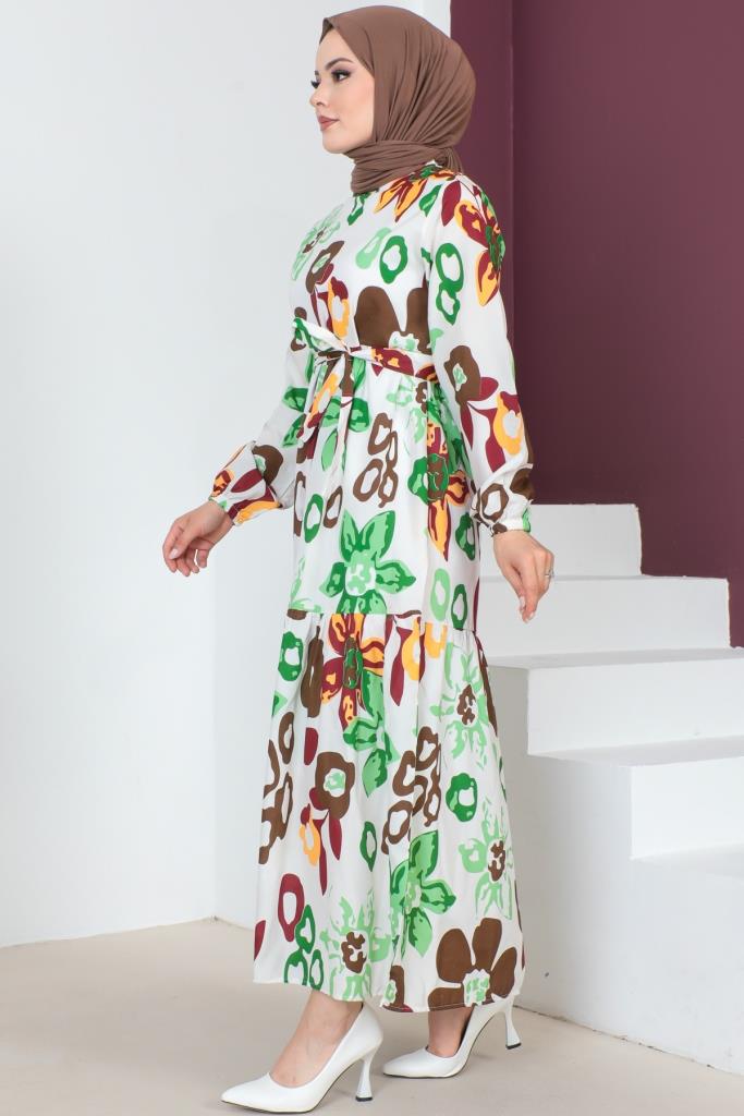 BNG Women Patterned Hijab Dress Brown - Clermont