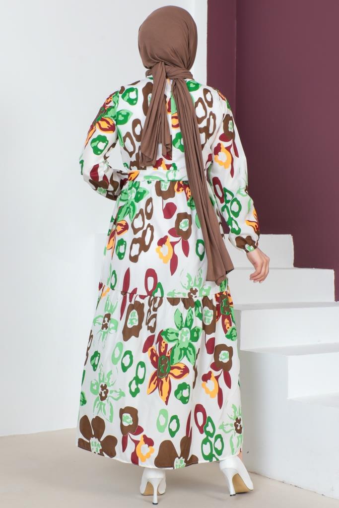 BNG Women Patterned Hijab Dress Brown - Clermont
