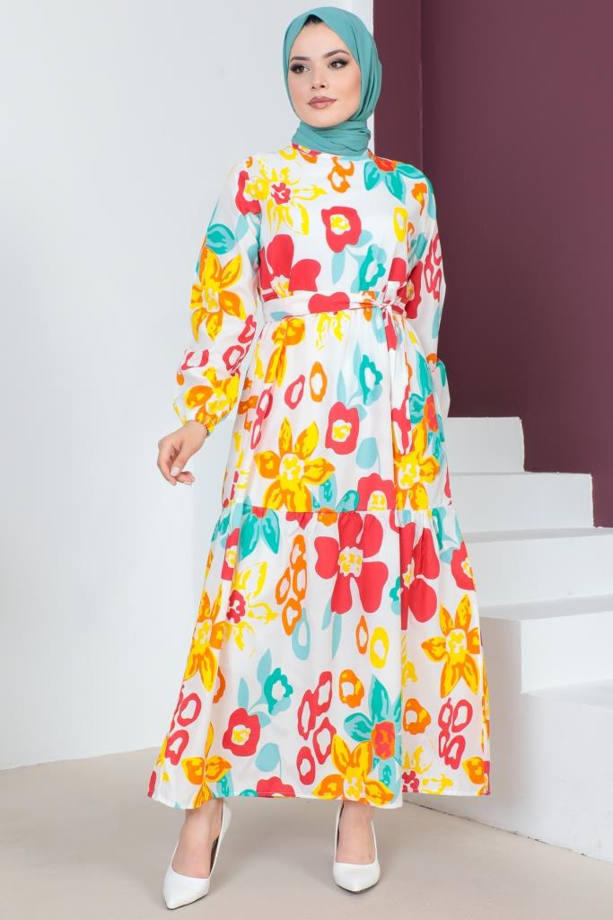 BNG Women Patterned Hijab Dress Red - Clermont