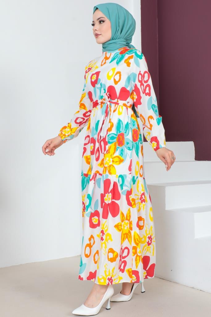 BNG Women Patterned Hijab Dress Red - Clermont