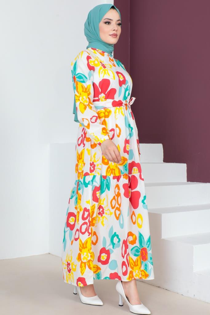 BNG Women Patterned Hijab Dress Red - Clermont